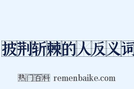 披荆斩棘的人反义词是什么意思的图片